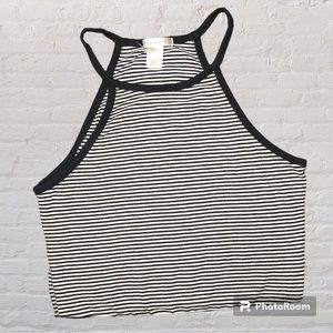 Striped crop tank top